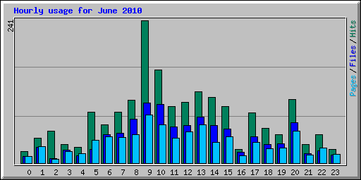 Hourly usage for June 2010