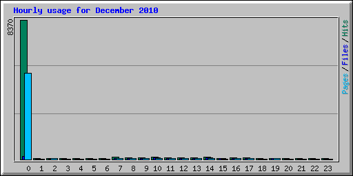 Hourly usage for December 2010