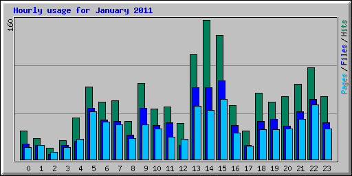 Hourly usage for January 2011